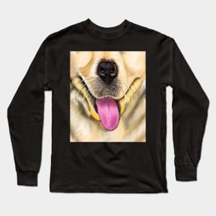 Labrador retriever mouth - cute Golden Labrador retriever puppy dog Long Sleeve T-Shirt